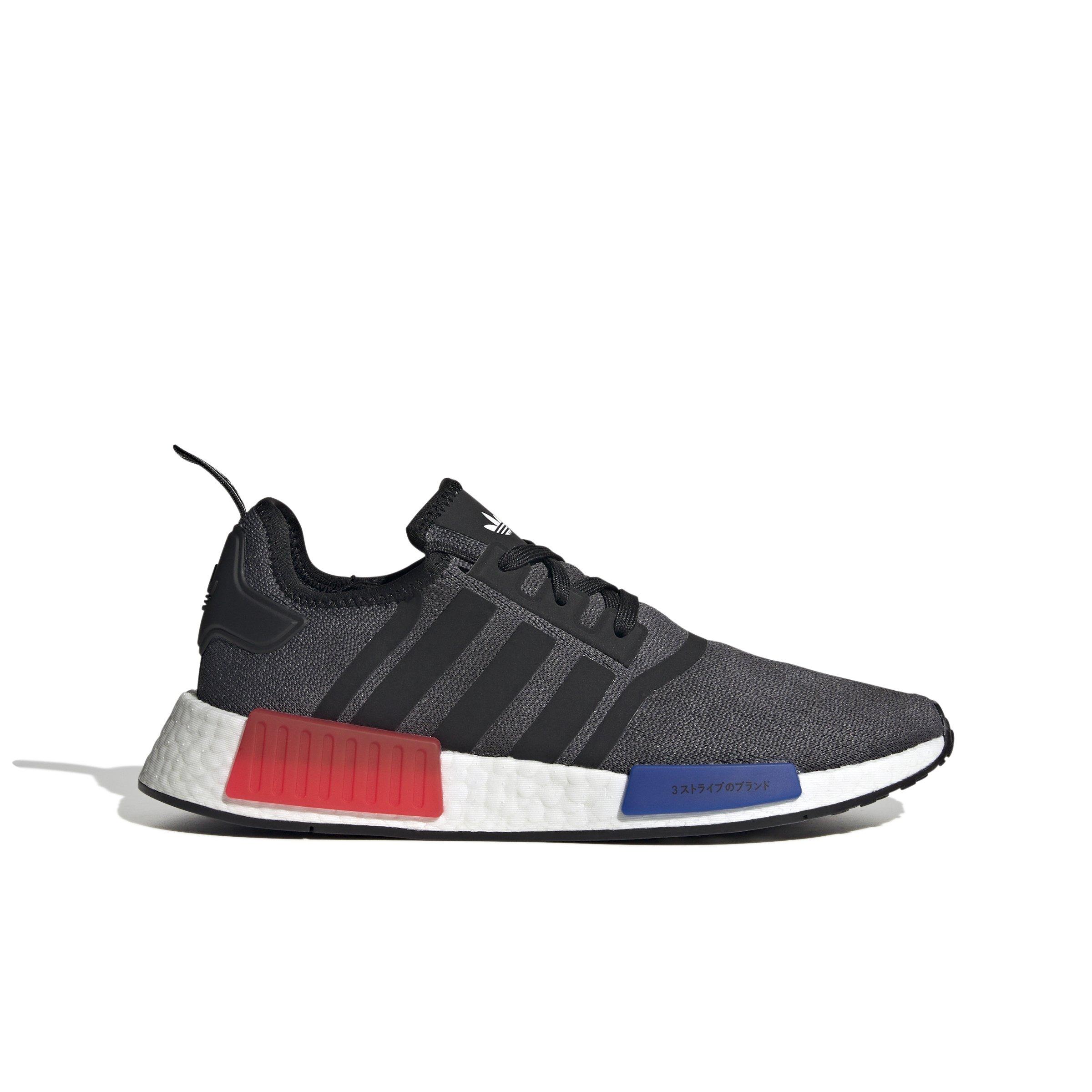 adidas Originals NMD R1 Core Black Selu Blue Glow Red Grade School Boys Shoe